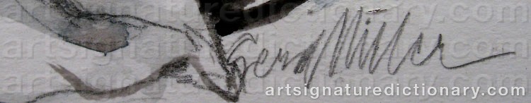 Authentic signature by Gerd MILLER on  artwork
