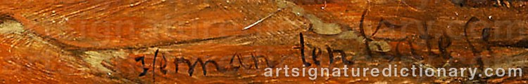Authentic signature by Herman Frederick Carel TEN KATE on  artwork