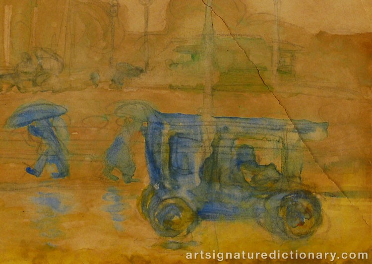 Close-up details showing Robert Rafaelovich FALK signature forgery characteristics