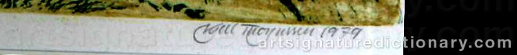 Authentic signature by Kjell THORJUSSEN on  artwork