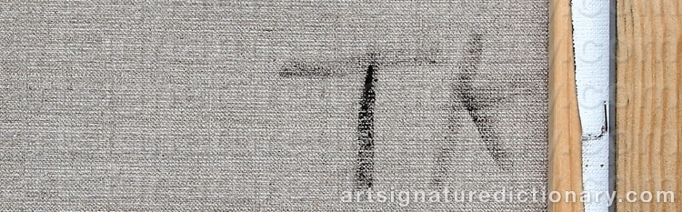 Authentic signature by Thomas KIÆR on Painting/Watercolour artwork