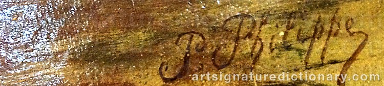 Authentic signature by Paul PHILIPPE on  artwork