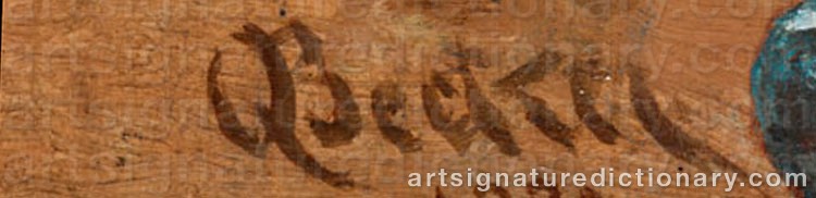 Authentic signature by Albert BECKER on  artwork