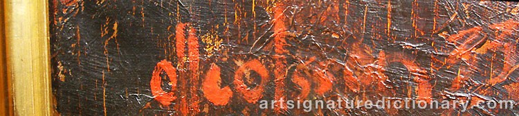 Authentic signature by George OLOFSSON on  artwork