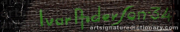 Signature by Ivar ‘Ian’ ANDERSSON