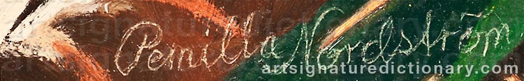 Authentic signature by Pernilla HÄGG NORDSTRÖM on  artwork