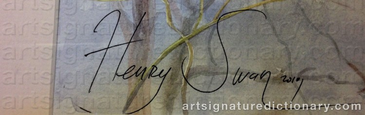 Authentic signature by Henry SWAN on Painting/Watercolour artwork