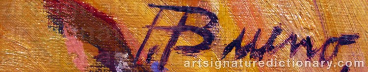 Authentic signature by Pascual BUENO FERRER on  artwork