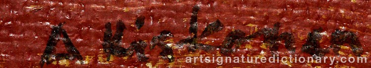 Authentic signature by Aleksi KISKONEN on artwork