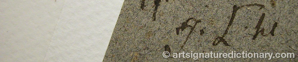 Authentic signature by Johan LILLJEDAHL on  artwork