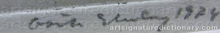 Authentic signature by Gösta EHRENBERG on  artwork