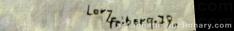 Authentic signature by Larz FRIBERG on artwork