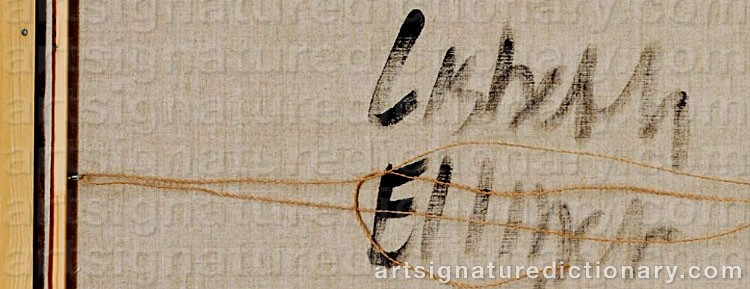 Authentic signature by Lisbeth ELLINOR on  artwork