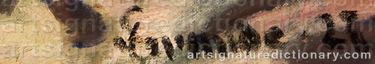 Authentic signature by Severin GRANDE on  artwork