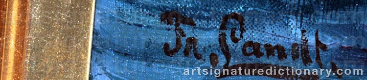 Authentic signature by Frants LANDT on  artwork
