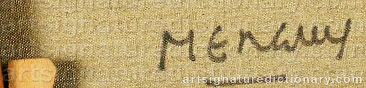 Authentic signature by Frédéric François MENGUY on  artwork