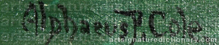 Authentic signature by Alphaeus Philemon COLE on  artwork