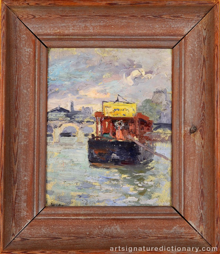 Close-up details showing Maximilien LUCE signature forgery characteristics