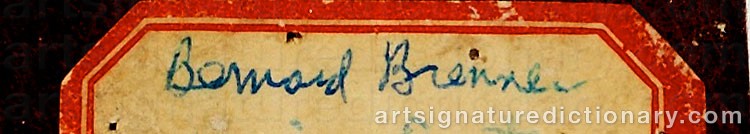 Authentic signature by Bernard BRENNER on  artwork