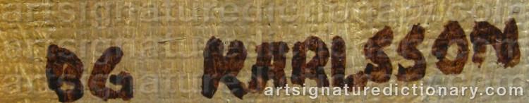 Authentic signature by Bengt-Göran KARLSSON on Painting/Watercolour artwork