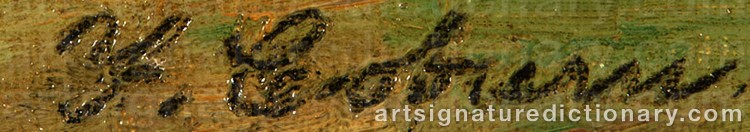 Authentic signature by Frank COBURN on  artwork