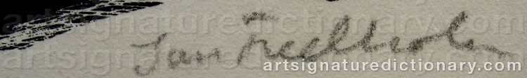 Authentic signature by Jan FREDHOLM on  artwork