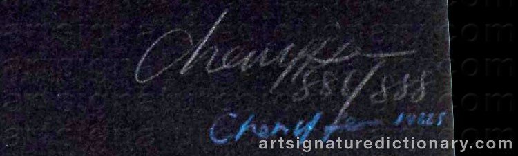 Authentic signature by Yifei CHEN on  artwork