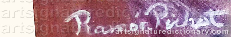Authentic signature by Ramón PICHOT on  artwork