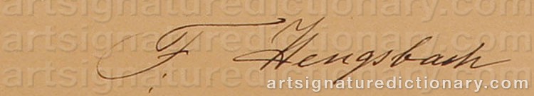 Authentic signature by Franz HENGSBACH on  artwork