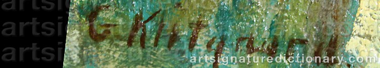 Authentic signature by Georgina KLITGAARD on  artwork