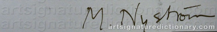 Authentic signature by Monika NYSTRÖM on  artwork