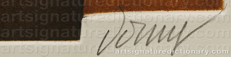 Authentic signature by Bertrand DORNY on artwork