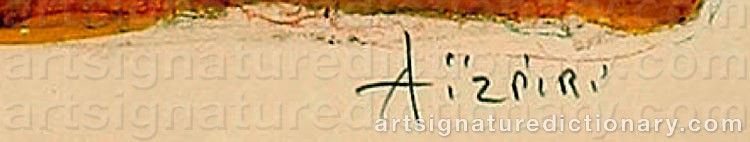 Authentic signature by Paul Augustin AIZPIRI on Drawing/Graphic/Print artwork