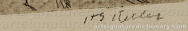 Authentic signature by Henry George KELLER on artwork