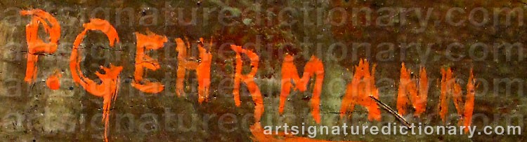 Authentic signature by Paul GEHRMANN on  artwork