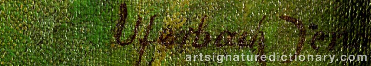 Authentic signature by Jeno UFERBACH on  artwork