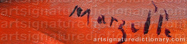 Authentic signature by Jean MARZELLE on artwork