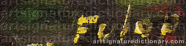 Authentic signature by Karoly FULOP on  artwork