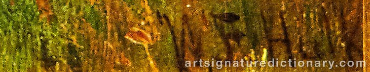 Authentic signature by William Frederick HULK on  artwork