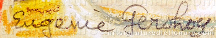 Authentic signature by Eugenie GERSHOY on  artwork