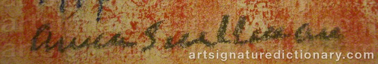 Authentic signature by Anna SNELLMAN on artwork