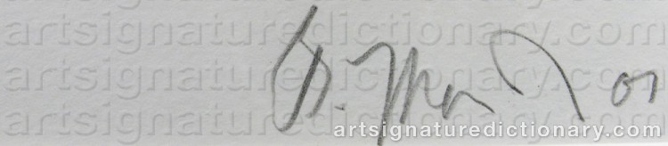 Signature by Brice MARDEN