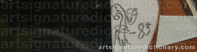 Authentic signature by Inga BAGGE on artwork
