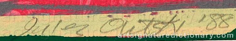 Authentic signature by Jules OLITSKI on Drawing/Graphic/Print artwork