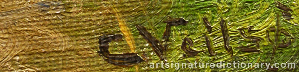 Authentic signature by C. VEILSÖ on  artwork