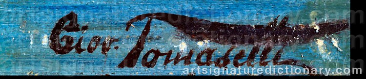Authentic signature by Giovanni TOMASELLI on  artwork