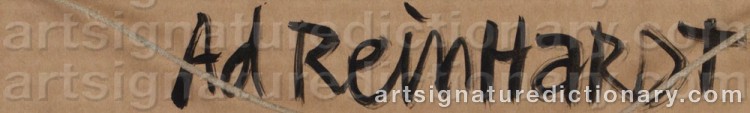 Authentic signature by Adolph Frederick REINHARDT on  artwork