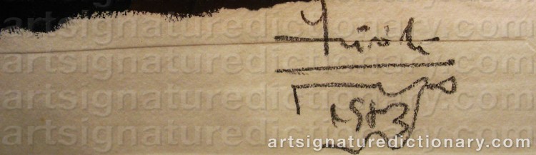 Authentic signature by Endre SZIRAKI on artwork