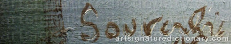 Authentic signature by Jean SOUVERBIE on artwork