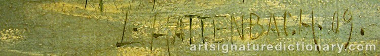 Authentic signature by L. HATTENBACH on  artwork